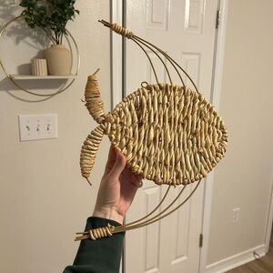 Wicker fish decor